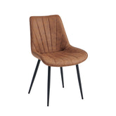 Lesedi Dining Chair - Cognac Microfiber